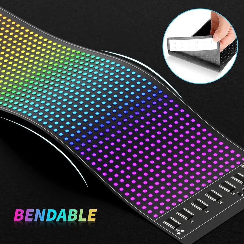 Rayhome Scrolling Bright Advertising LED Signs, Flexible USB 5V LED Car Sign Bluetooth App Control Custom Text Pattern Animation Programmable Display for Store Car Bar Hotel (15''x4'') - Image 3